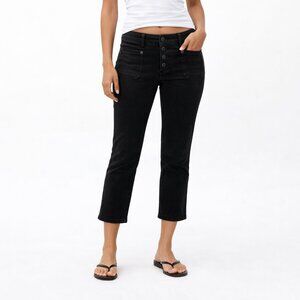 One Teaspoon Super Dupers Jeans Cropped Skinny Black Dark Wash Women’s Size 28